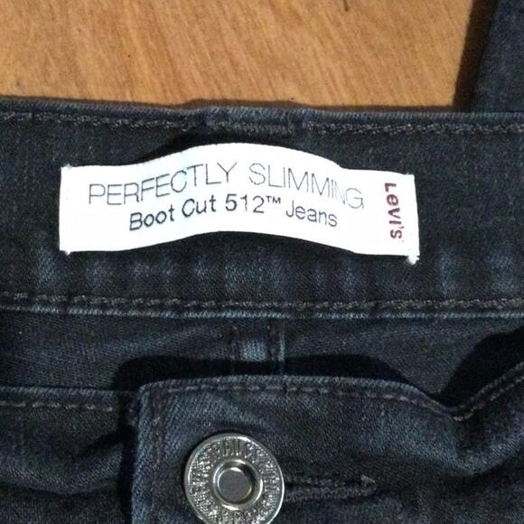 Levi's Black Perfectly Slimming Bootcut 512 Jeans Size 12 - Picture 7 of 16